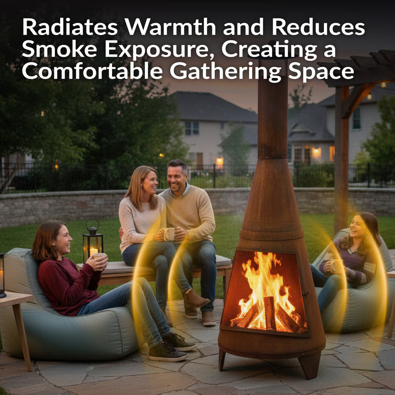Sunnydaze 70" Outdoor Chiminea Fire Pit - Rustic Finish