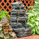 Sunnydaze Grotto Falls Water Fountain with LED Lights - 24"