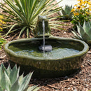 Sunnydaze Green Glazed Ceramic Solar Water Fountain - Frog