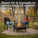 Sunnydaze Outdoor Fire Pit with Grill and Spark Screen -36" H