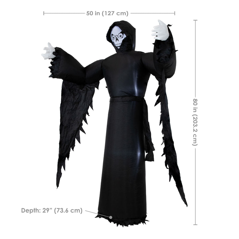 Sunnydaze 7’ Grisly Grim Reaper Inflatable Halloween Decoration