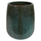 Sunnydaze 10" Ceramic Plant Pot - Dark Olive Chevron Pattern