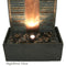 Sunnydaze Rippled Slate Water Fountain with LED Lights - 48"