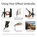 Sunnydaze 10 ft Offset Patio Umbrella with Base and Sandbag Weight