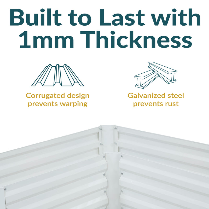 Sunnydaze Galvanized Steel L-Shaped Raised Garden Bed