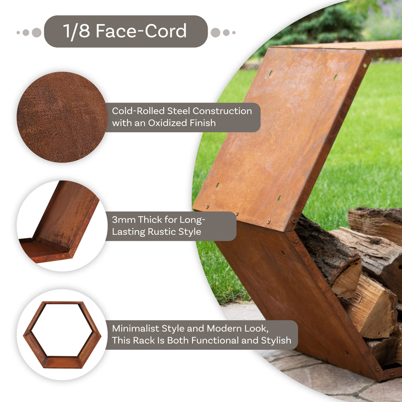 Sunnydaze Rustic Hexagon Firewood Storage - 30"