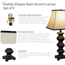 Sunnydaze Stately Shapes Resin Accent Table Lamp Set of 2 - 29" H