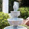 Sunnydaze 4-Tier Lion Head Outdoor Water Fountain with Electric Pump