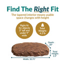 Flat-Top Artificial Garden Rock + Stakes dimension diagram showing the artificial boulder measuring 30.75 inches wide by 20 inches deep by 3.5 inches high and weighing 4.2 pounds. The included stakes each measure 1 inch wide by 12 inches high.