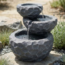 Sunnydaze 3-Tier Chiseled Basin Solar Powered Fountain for Garden, Patio, Yard or Balcony - Polyresin