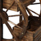 Sunnydaze Wagon Wheel 2-Tier Rustic Wood Plant Stand