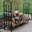 Sunnydaze Indoor/Outdoor 6' Steel Decorative Firewood Log Rack