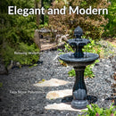 Sunnydaze 2-Tier Pineapple Solar Fountain with Battery Backup - 46" H