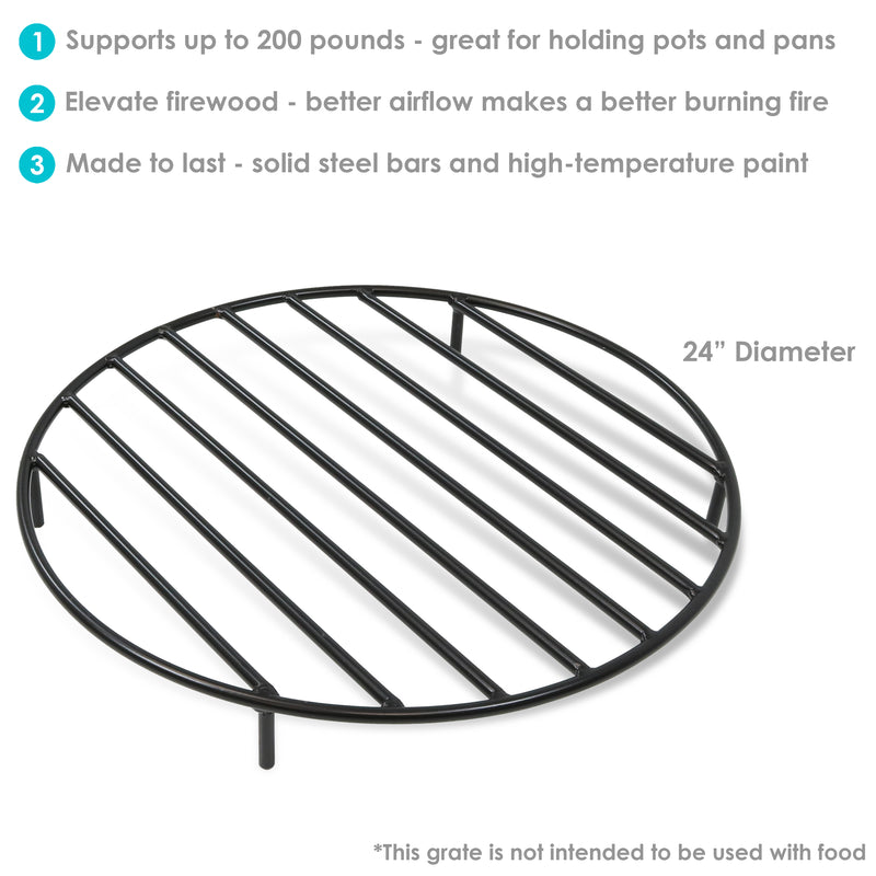 Sunnydaze Outdoor Heavy-Duty Steel Round Fire Pit Grate