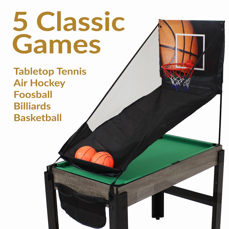 Sunnydaze 2-Player 5-in-1 Multi-Game Table - 45"