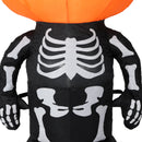 Skelton bone close up on the pumpkin head skeleton body inflatable. 