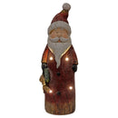 Sunnydaze Rustic Santa with Wreath Indoor Santa Christmas Decoration - 24" H