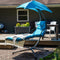 Sunnydaze Floating Chaise Lounge Chair with Umbrella