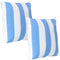 Sunnydaze 2 Square Outdoor Throw Pillow Covers - 17-Inch - Beach-Bound Stripe