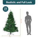 Sunnydaze Unlit Artificial Christmas Tree with Hinged Branches and Stand