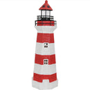 Sunnydaze Solar Striped LED Lighthouse Outdoor Decor, 36 Inch Tall