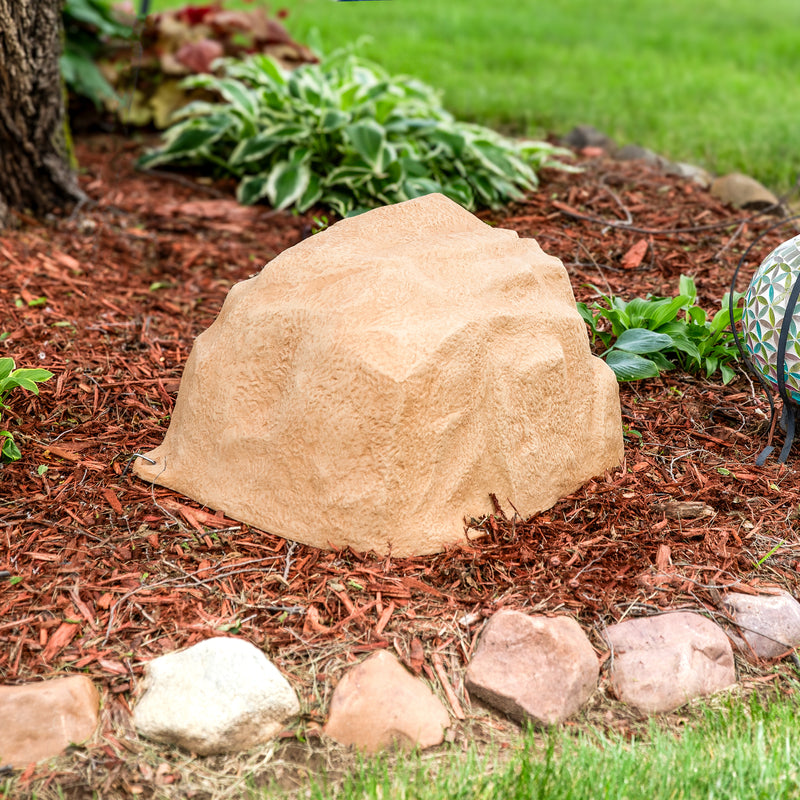 Sunnydaze Low-Profile Artificial Landscape Rock Cover with Stakes