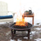 Sunnydaze Steel Elevated Outdoor Fire Pit Bowl with Spark Screen - 29"