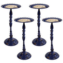 Sunnydaze Feathered Friends Iron Pedestal Bird Feeder - Blue - 26" H