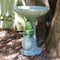 Sunnydaze Polyresin Brooding Frog on Stone Outdoor Garden Bird Bath