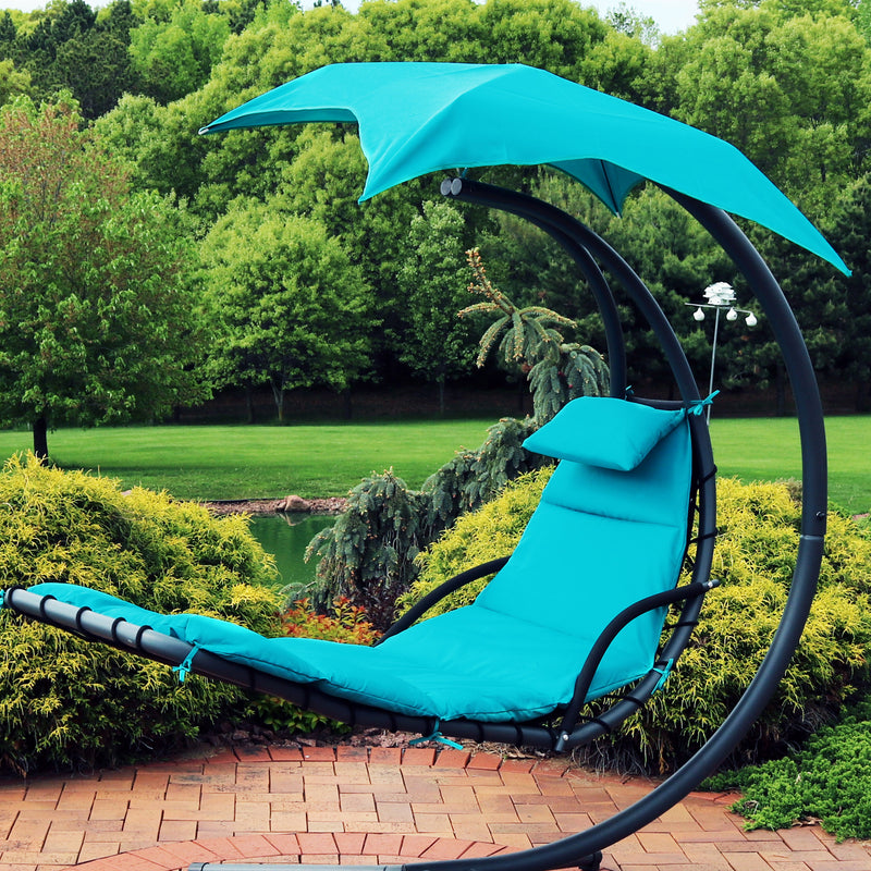 Sunnydaze Hanging Lounge Chair Replacement Cushion and Umbrella