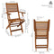 Dimension image for outdoor meranti wood folding chairs with arms.