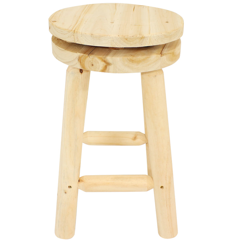 Sunnydaze Backless Wooden Swivel Counter-Height Stool - 23.75" H