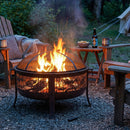Sunnydaze Northwoods Fishing Fire Pit with Spark Screen - 30" Diameter
