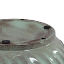 Sunnydaze Metal Garden Hose Holder Pot with Lid - Sage Glaze