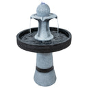 Sunnydaze Contemporary 2-Tone Outdoor Water Fountain with Light - 29.5"