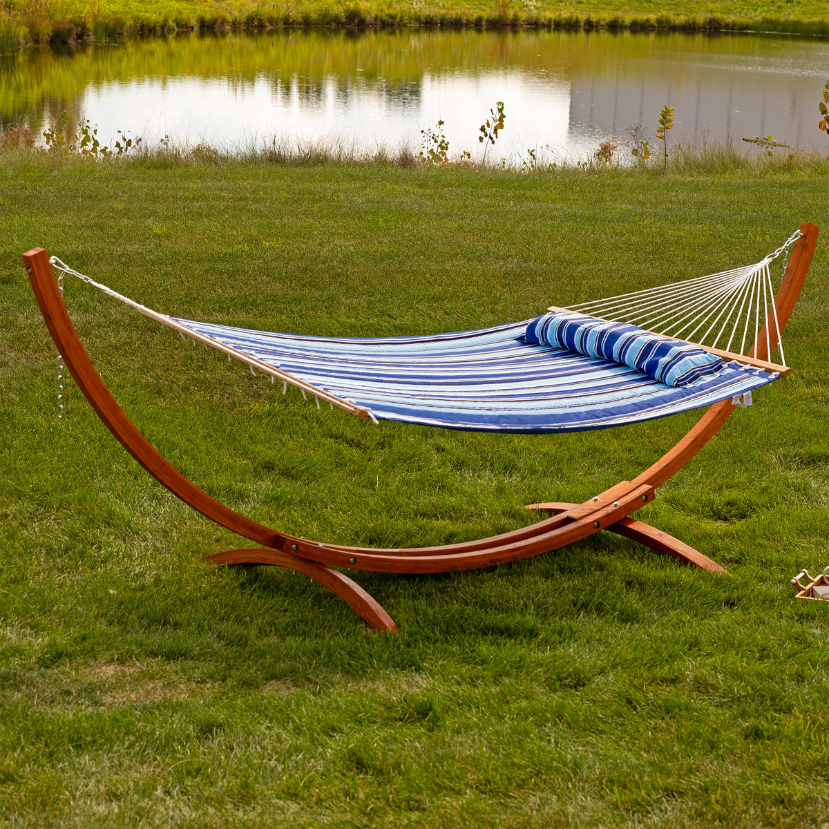 Sunnydaze Solid Wooden Curved Arc Hammock Stand
