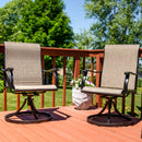 Sunnydaze High Back Swivel Patio Dining Chairs - Brown - Set of 2