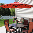 Sunnydaze 9' Solar LED Outdoor Patio Umbrella with Tilt and Crank