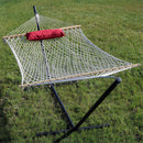 Sunnydaze Rope Hammock with 12' Steel Stand, Pad, and Pillow