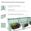 Sunnydaze Slanted Mini Cloche Greenhouse with Zippered Doors - Green