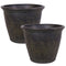 Sunnydaze Anjelica Outdoor Flower Pot Planter - Sable Finish - 24-Inch - 2-Pack