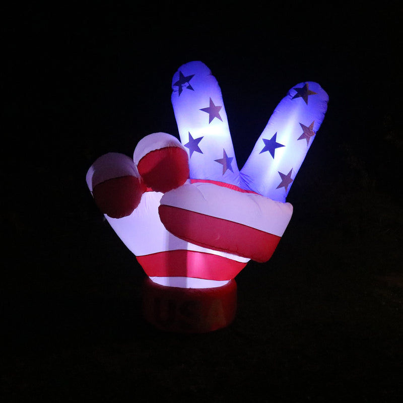 Sunnydaze Peace, Love, and Freedom 4th of July Inflatable Yard Decoration - 5'