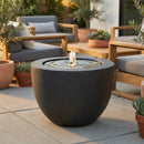 Sunnydaze Polystone Round Bubble Outdoor Water Fountain with LED Light