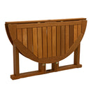 Sunnydaze Malaysian Hardwood Folding Gateleg Patio Round Dining Table