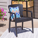 Sunnydaze Segonia All-Weather Plastic Stackable Dining Armchair - Black