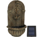 Sunnydaze Florence Solar Garden Outdoor Wall Fountain with Solar Pump and Panel