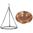 Sunnydaze Hand-Hammered Hanging Copper Bird Bath or Bird Feeder