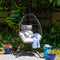 Delaney Outdoor Hanging Egg Chair with Stand and Seat Cushions