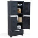 Sunnydaze 3-Shelf Plastic Lockable Storage Cabinet - 57.5"