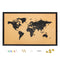 Sunnydaze World Map Cork Board with Push Pins - 35.5" W x 23.75" H